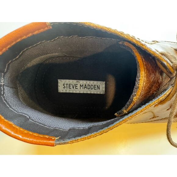 Steve Madden Men\'s Harken Boot Size 9 Lace-Up, Brown Leather main image 7
